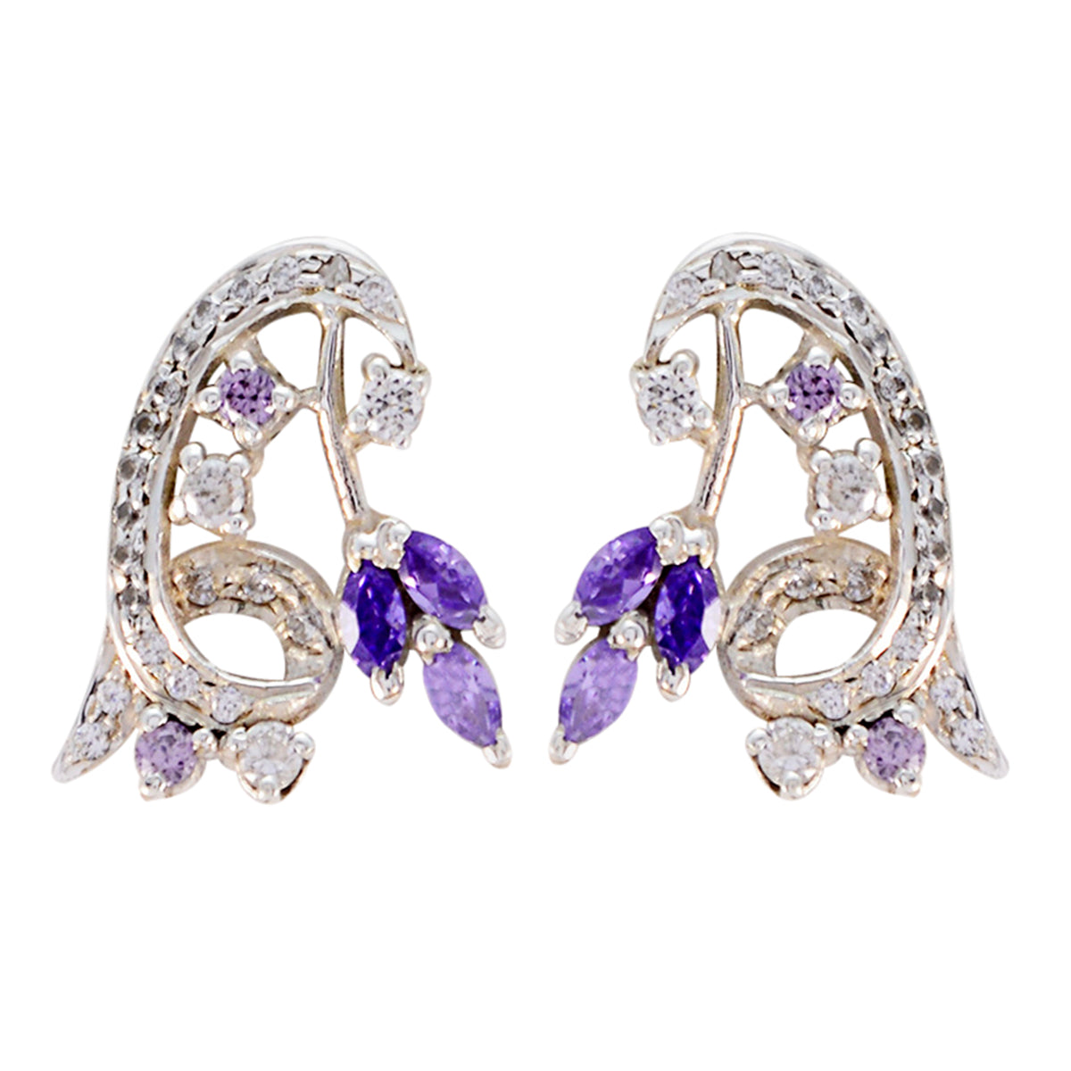 Alejandra multicolor Delicate multiple Stud Earring Multi CZ multicolor Stud