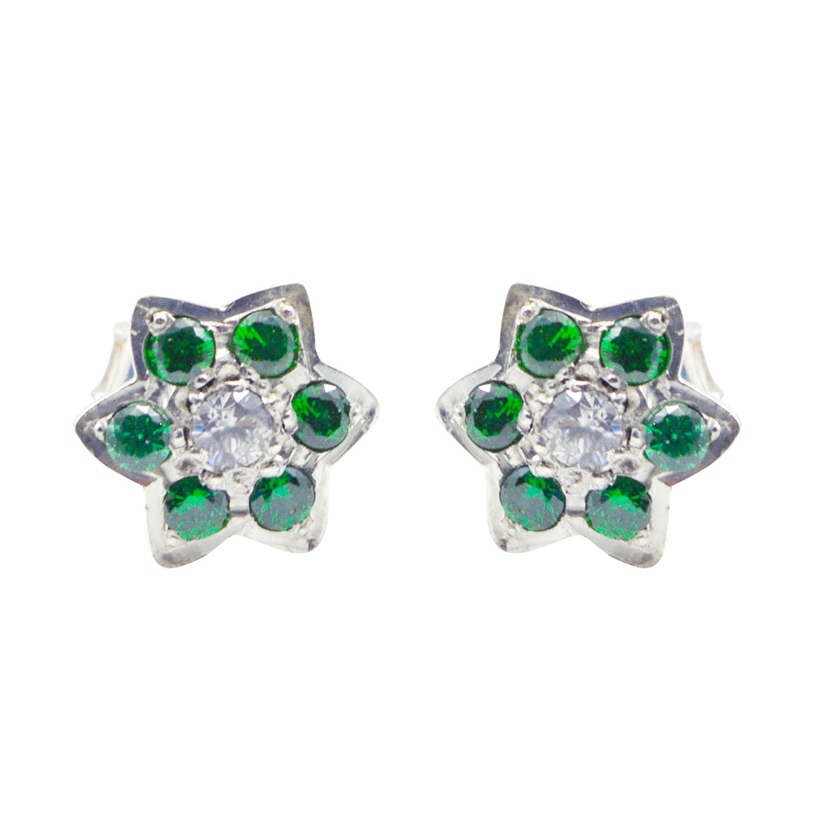Rosa multicolor Elegant multiple Stud Earring Multi CZ multicolor Stud