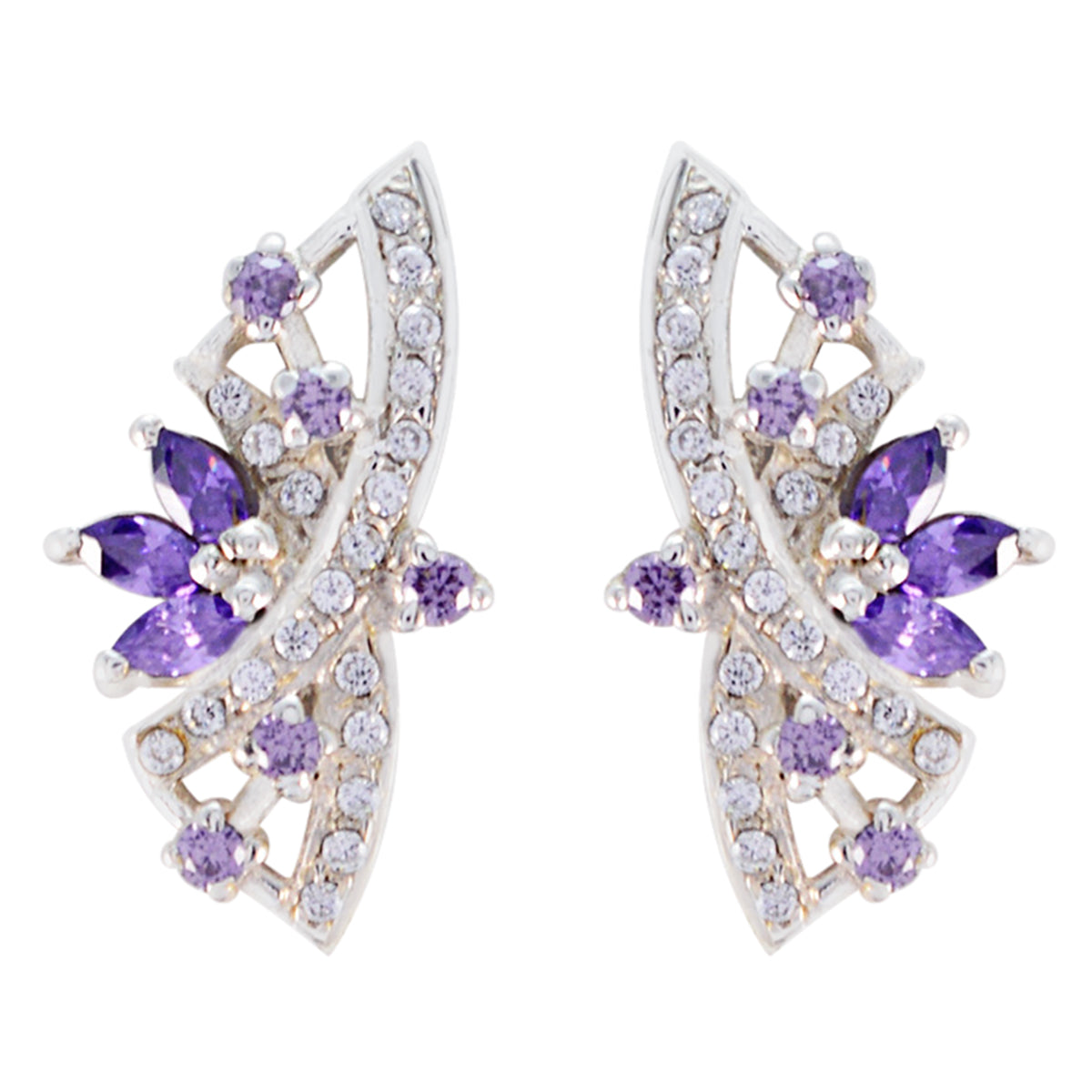 Rebeca multicolor Delicate multiple Stud Earring Multi CZ multicolor Stud