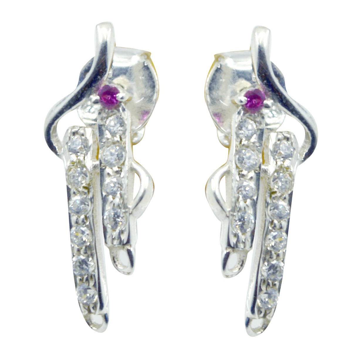 Ángeles multicolor Dainty multiple Stud Earring Multi CZ multicolor Stud