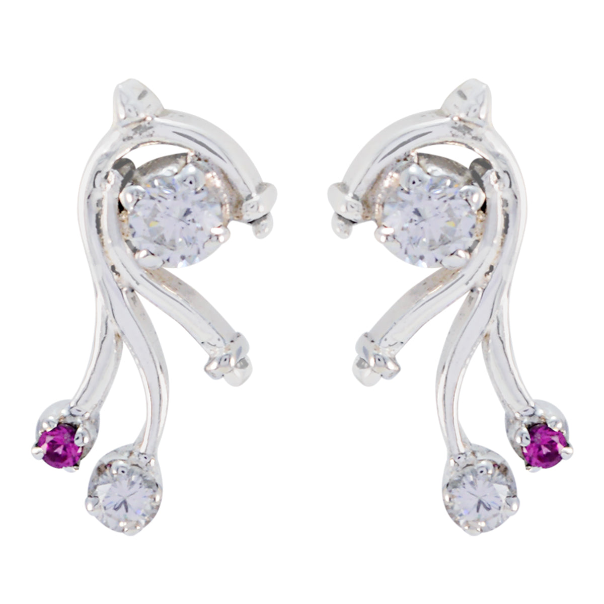 Agnes multicolor Delicate multiple Stud Earring Multi CZ multicolor Stud