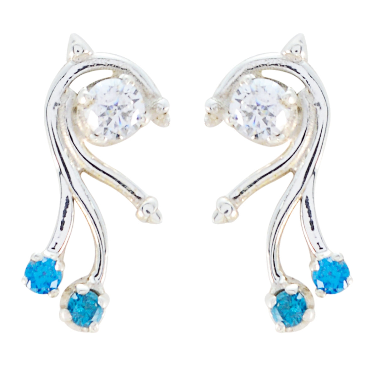 Alina multicolor Delicate multiple Stud Earring Multi CZ multicolor Stud