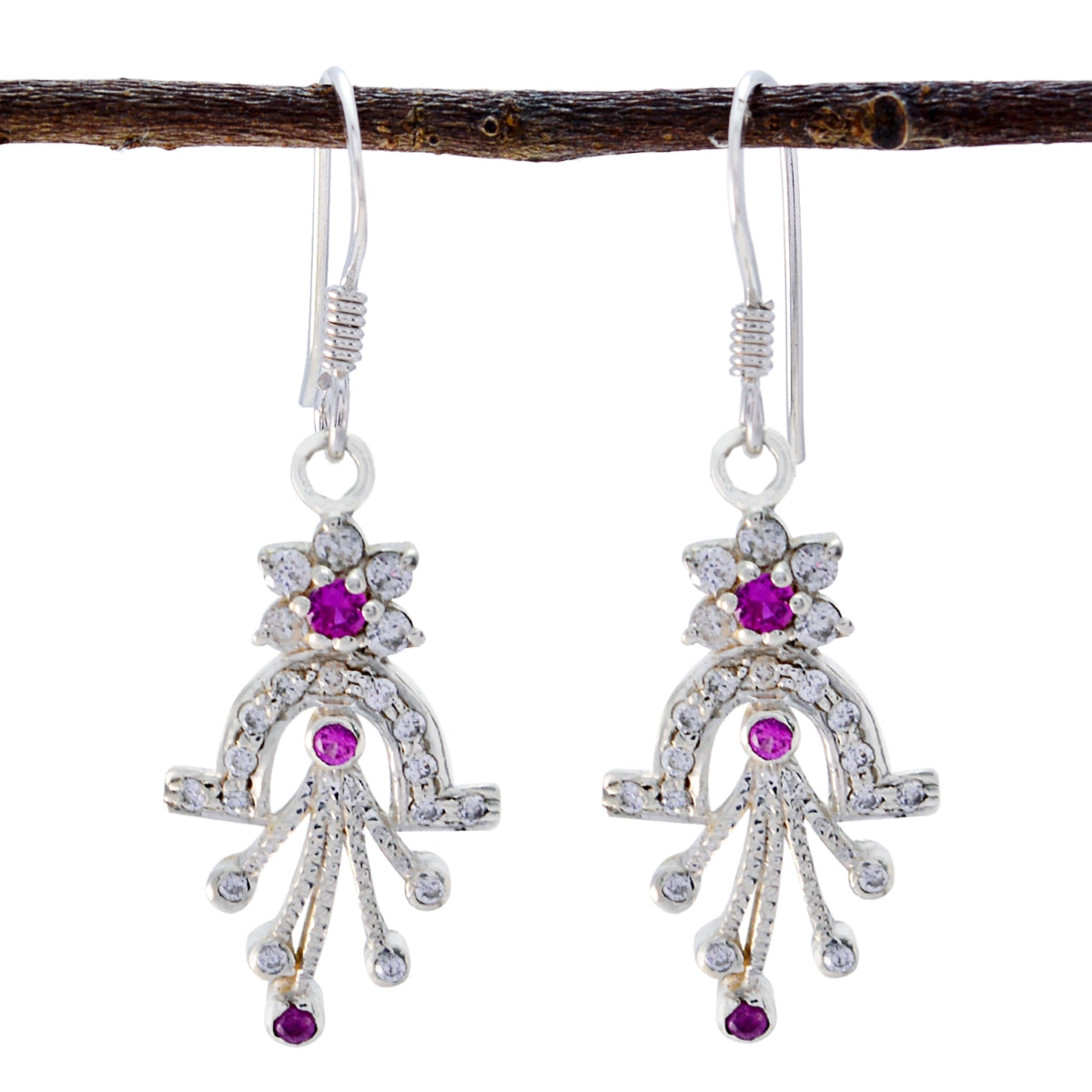 Yuki multicolor Dainty multiple Dangle Earring Multi CZ multicolor Dangle