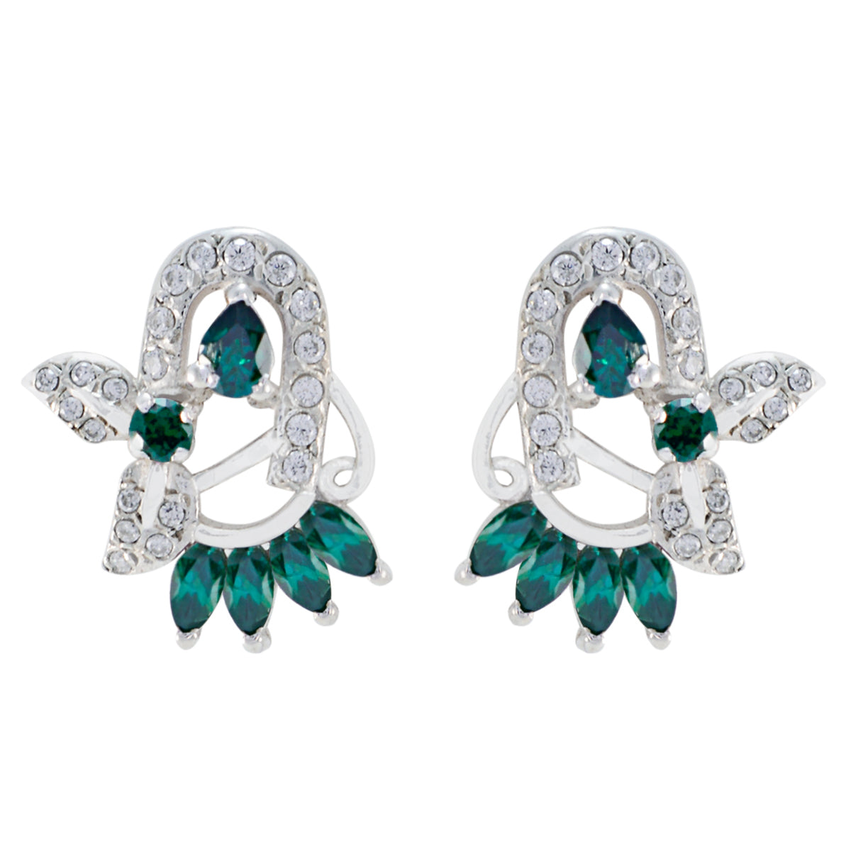 Milagros multicolor Delicate multiple Stud Earring Multi CZ multicolor Stud