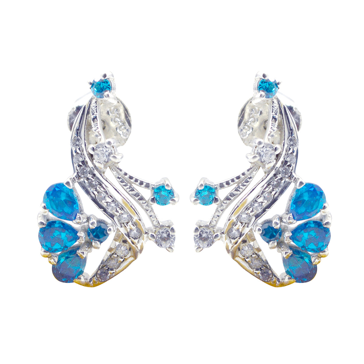 Freya multicolor Whisper thin multiple Stud Earring Multi CZ multicolor Stud