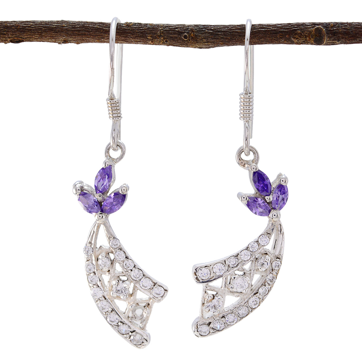 Bella multicolor Elegant multiple Dangle Earring Multi CZ multicolor Dangle