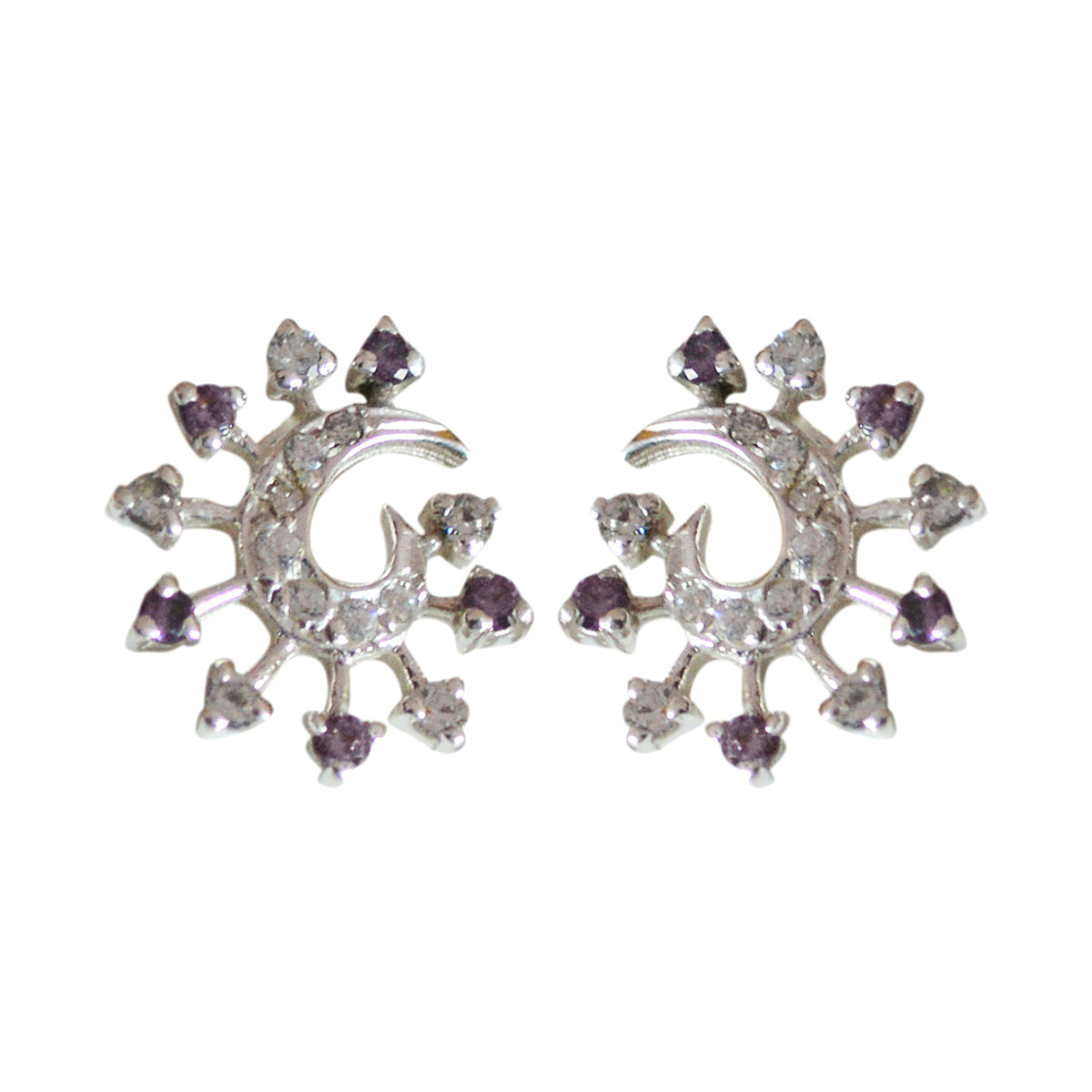 Charlotte multicolor Elegant multiple Stud Earring Multi CZ multicolor Stud