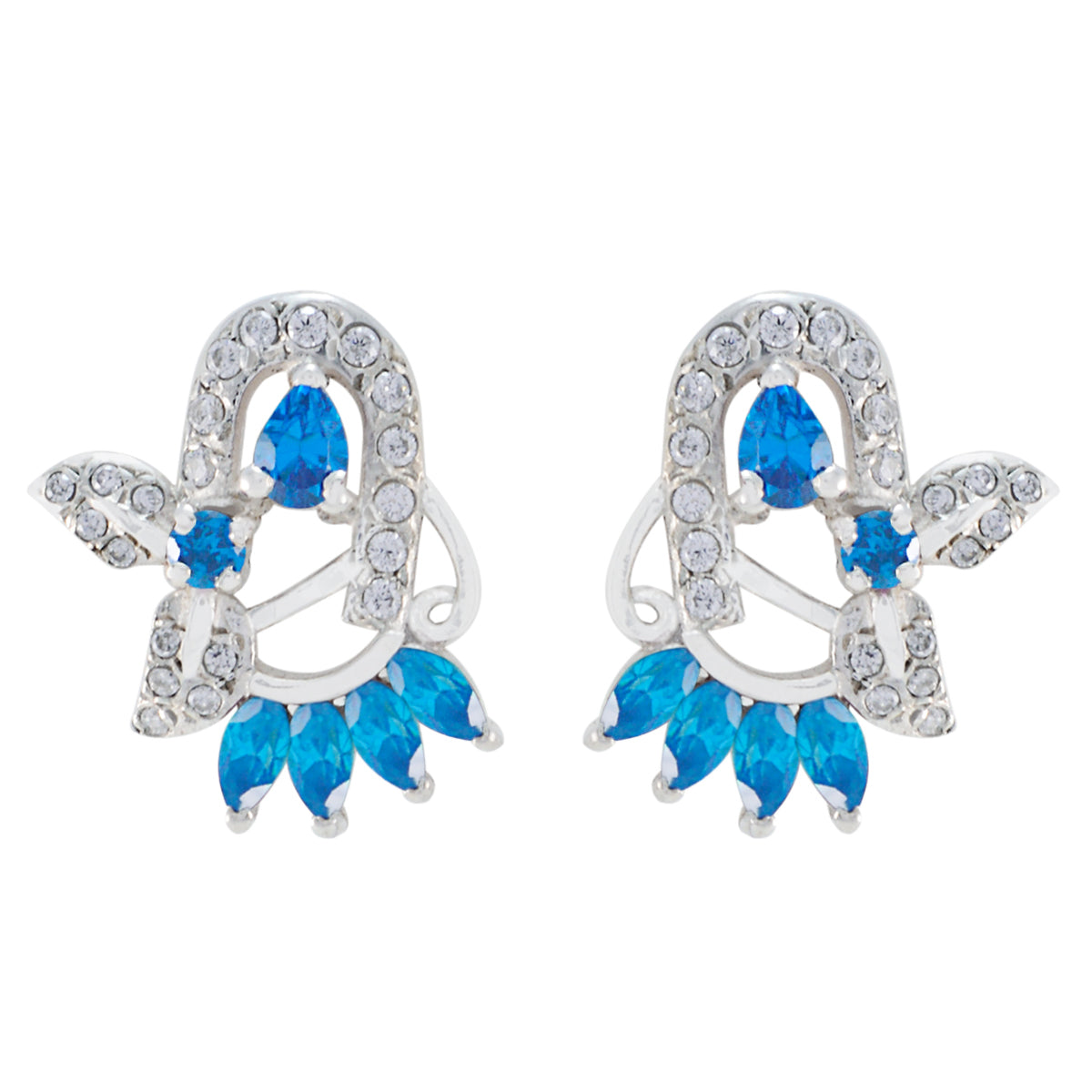 Clara multicolor Delicate multiple Stud Earring Multi CZ multicolor Stud