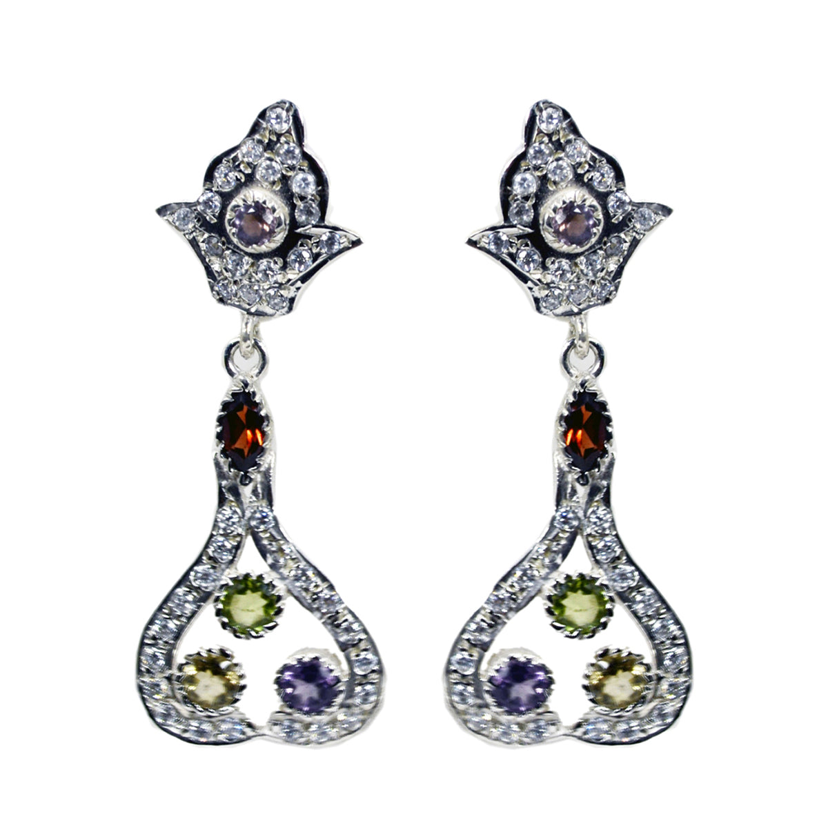 Nisa multicolor Eye catching multiple Stud Earring Multi multicolor Stud
