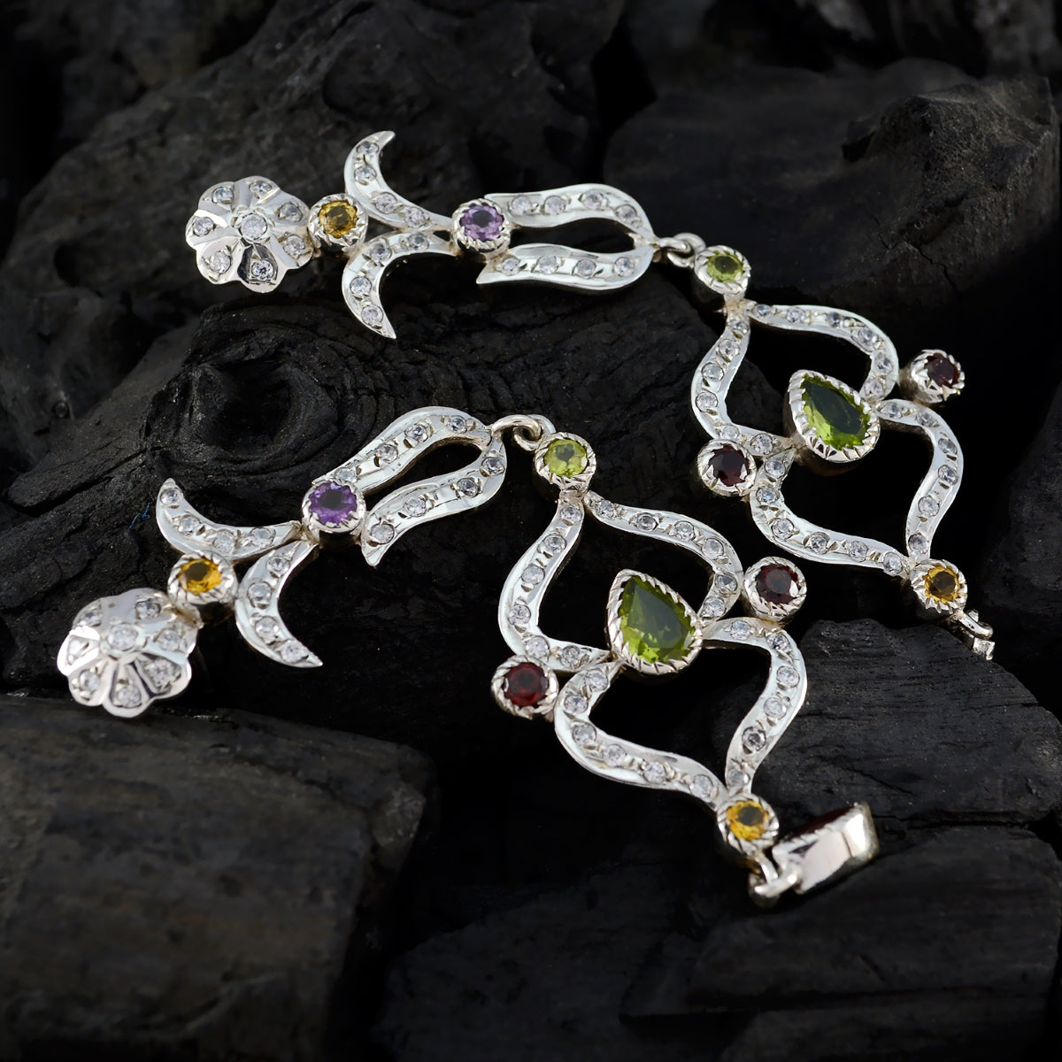 Riya multicolor Edgy multiple Stud Earring
