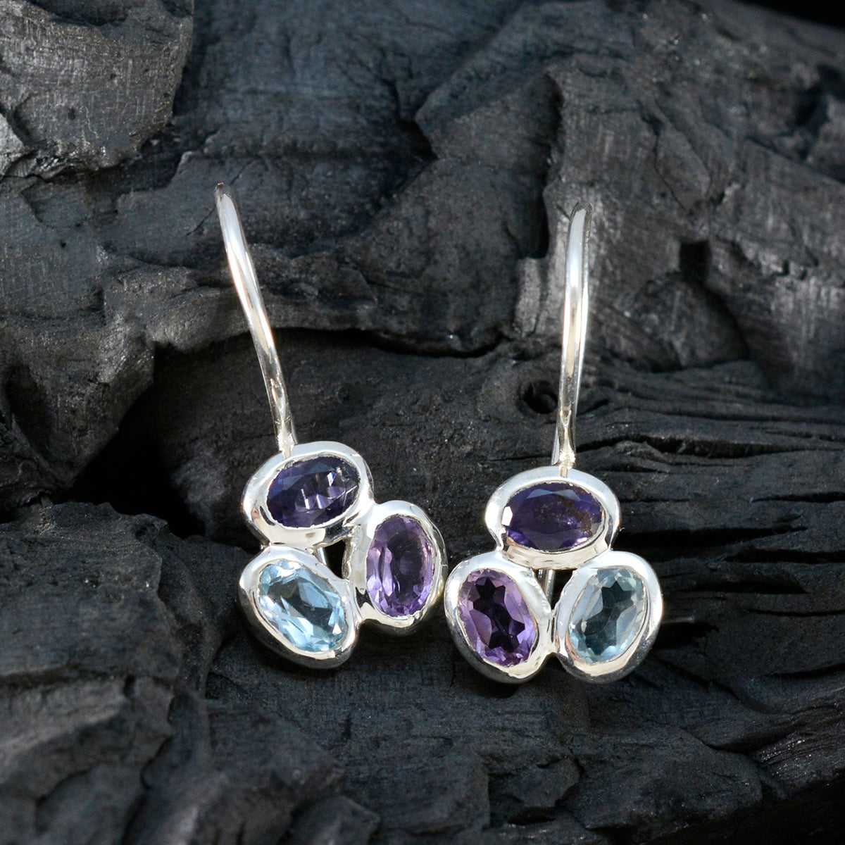 Rosa multicolor Whisper thin Trilogy Dangle Earring