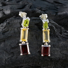 Sara multicolor Mid weight Trilogy Stud Earring