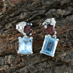 Aaliyah multicolor Whisper thin Toi et Moi Stud Earring