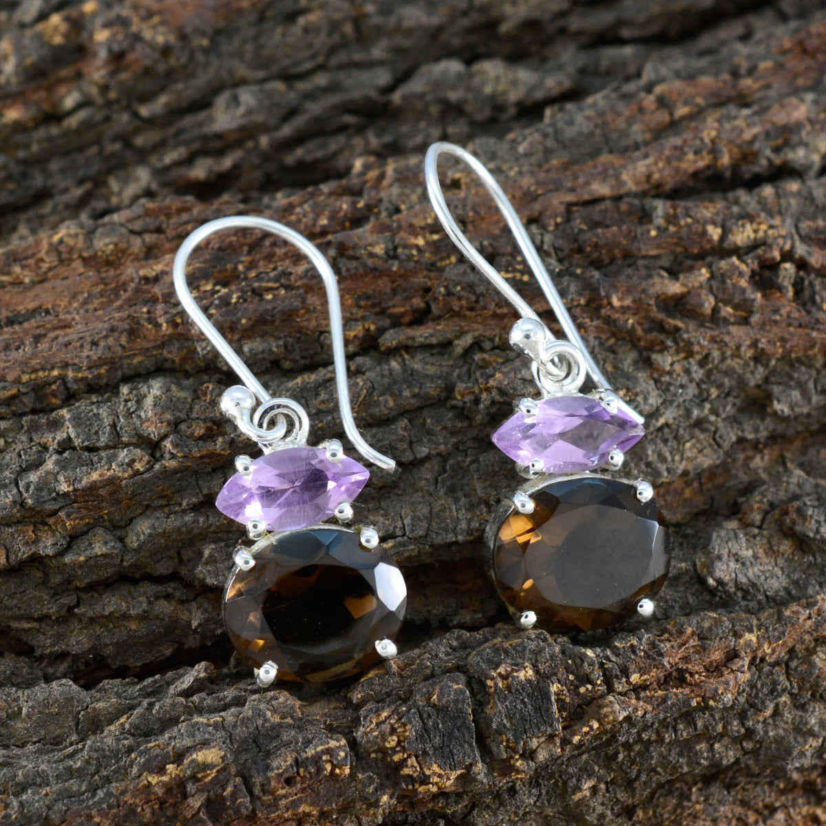 Alice multicolor Minimal Toi et Moi Dangle Earring