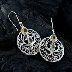 Julia multicolor Edgy quarter Dangle Earring