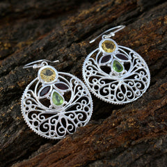 Julia multicolor Edgy quarter Dangle Earring
