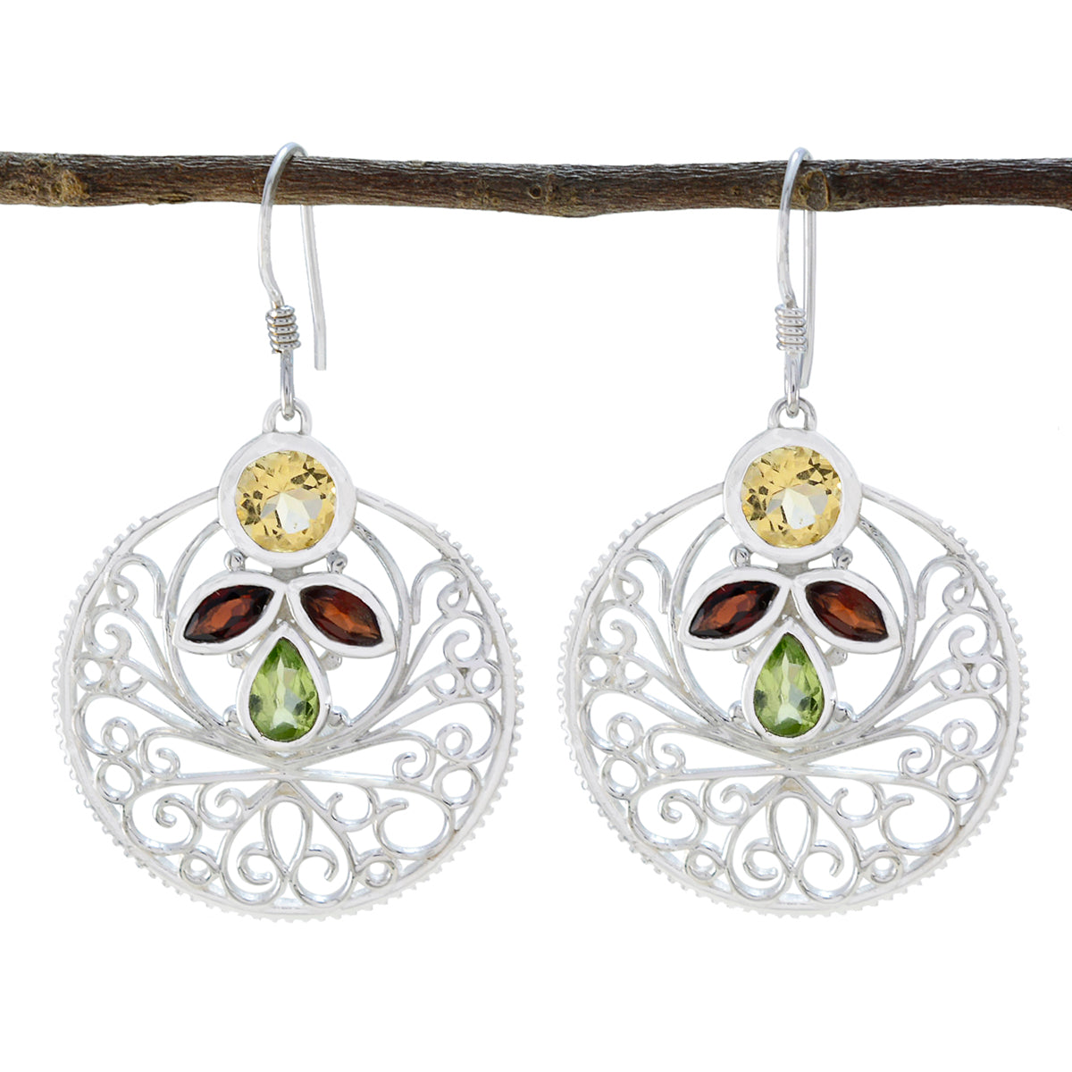 Julia multicolor Edgy quarter Dangle Earring Multi multicolor Dangle