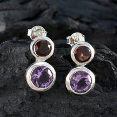 Renata multicolor Mid weight Toi et Moi Stud Earring
