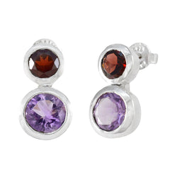 Renata multicolor Mid weight Toi et Moi Stud Earring