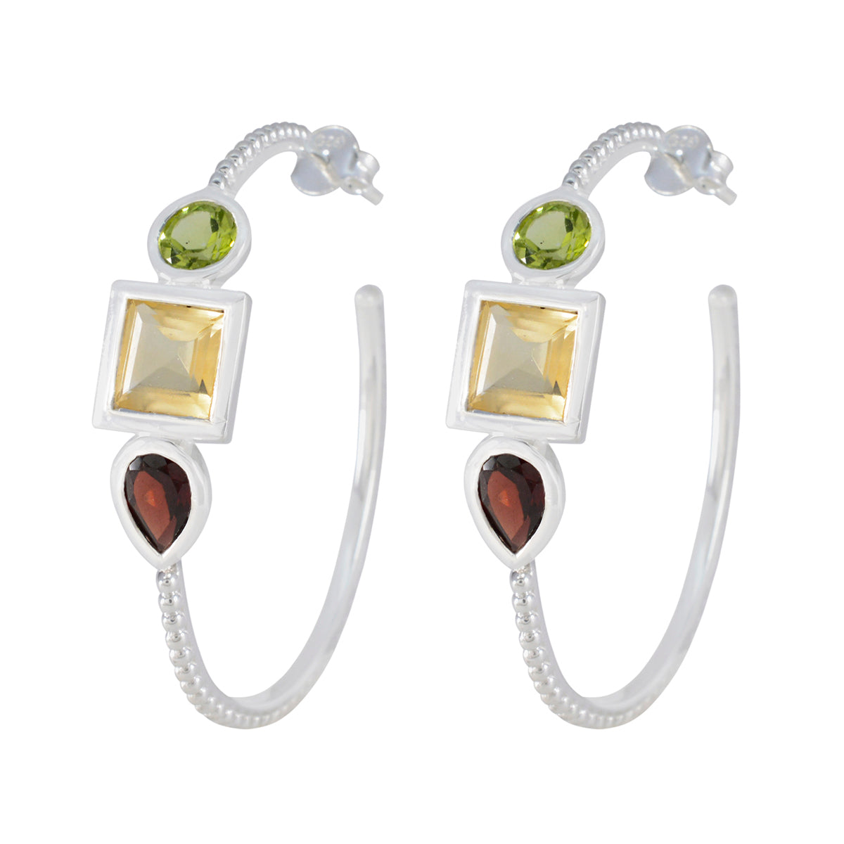 Chen multicolor Mid weight Trilogy Stud Earring Multi multicolor Stud