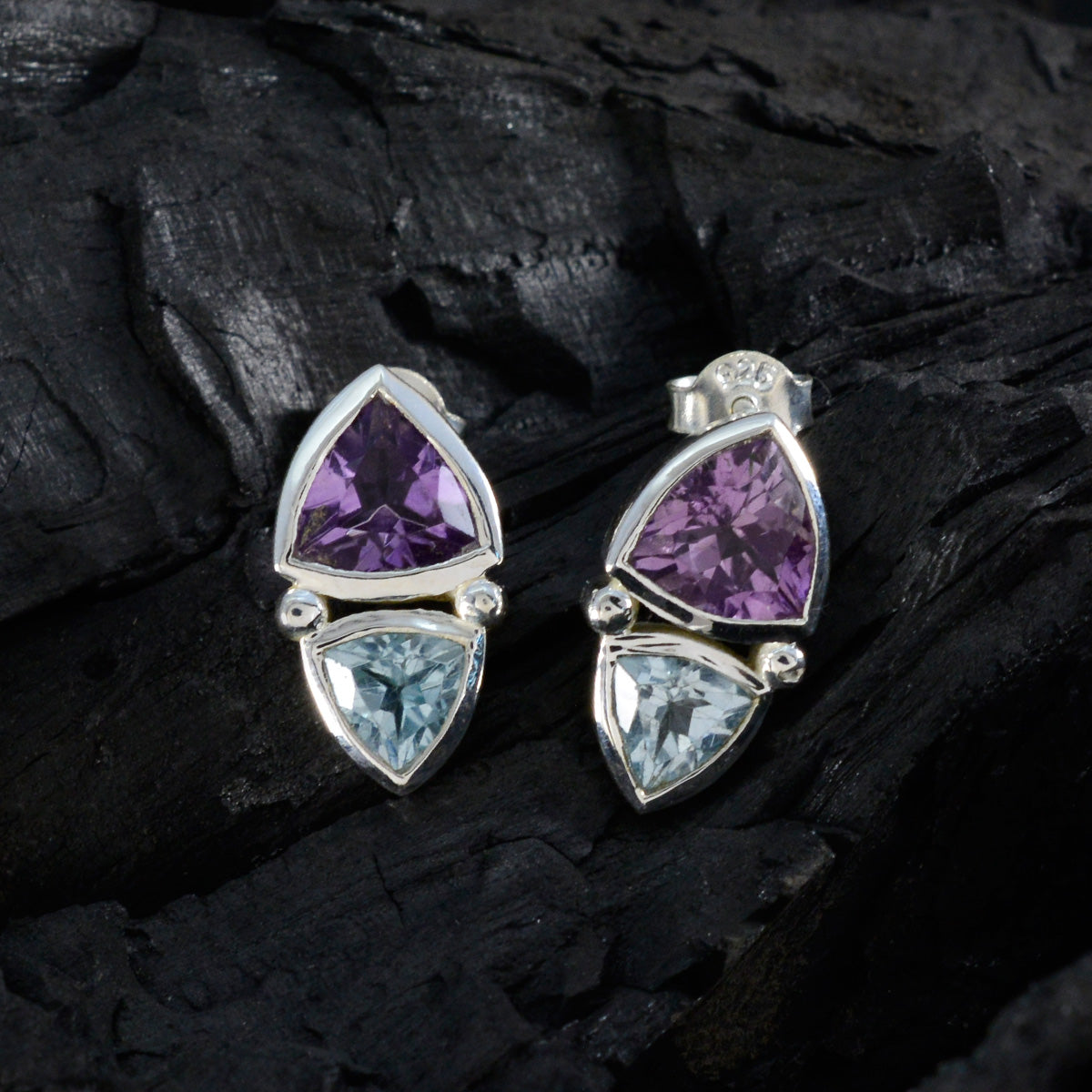 Alina multicolor Slim Toi et Moi Stud Earring