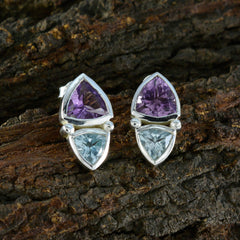 Alina multicolor Slim Toi et Moi Stud Earring