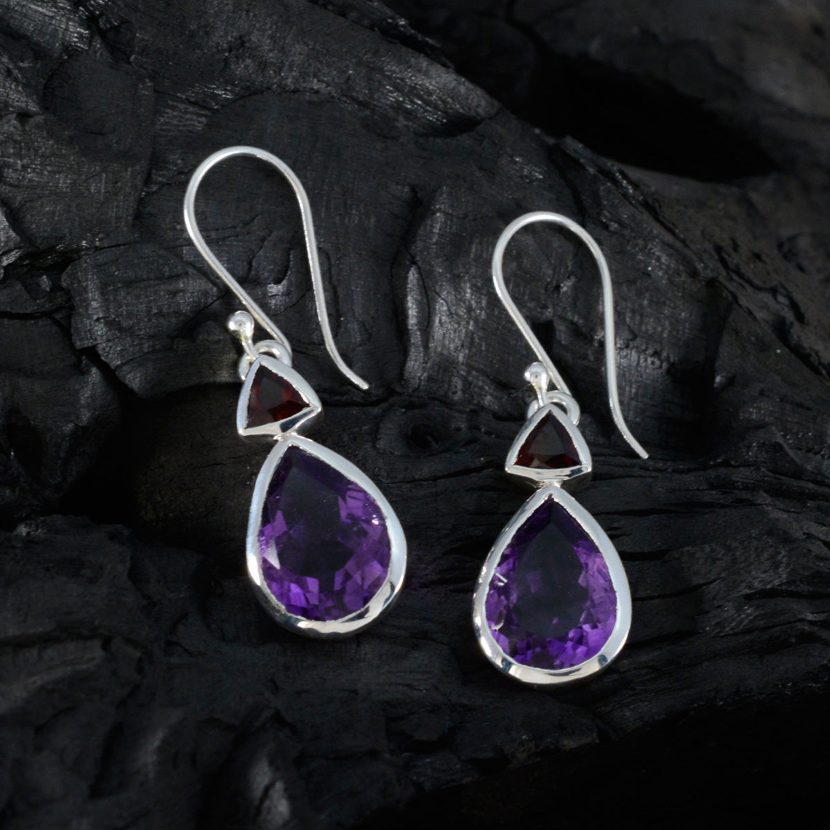 Elena multicolor Slim Toi et Moi Dangle Earring
