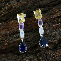 Paula multicolor Slim quarter Stud Earring