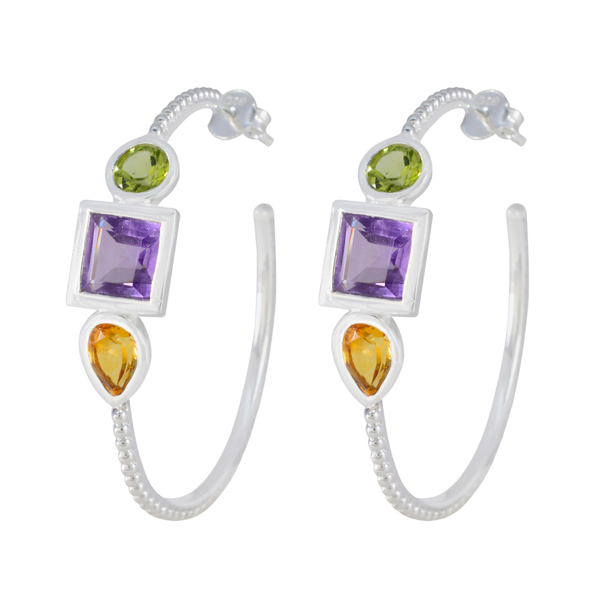 Emi multicolor Mid weight Trilogy Stud Earring Multi multicolor Stud