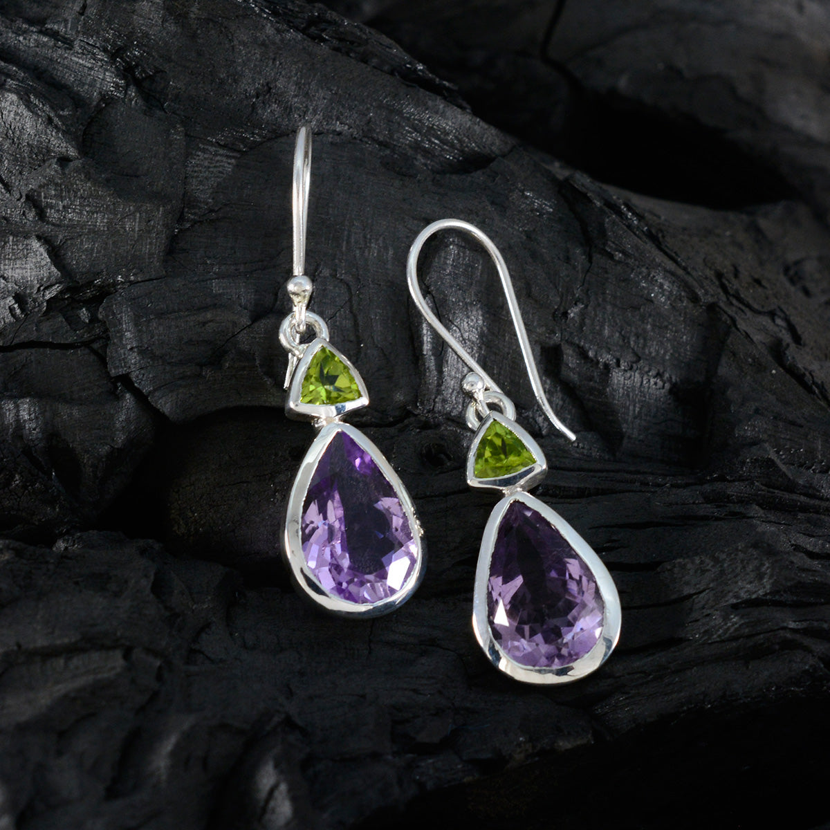 Fernanda multicolor Slim Toi et Moi Dangle Earring
