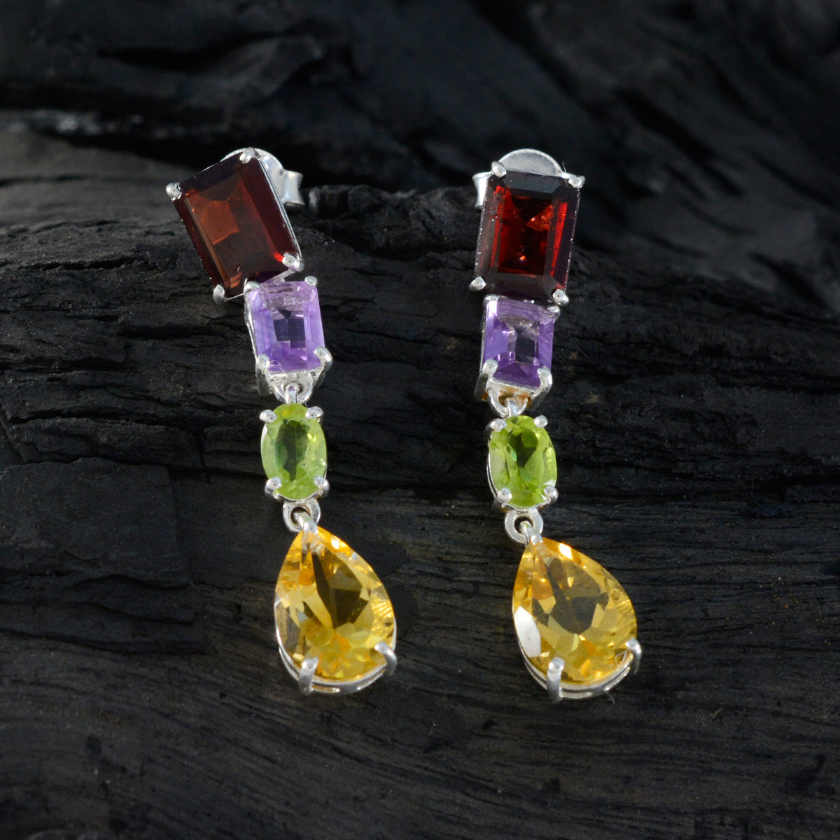 Pilar multicolor Slim quarter Stud Earring