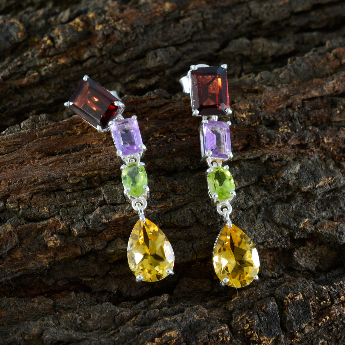 Pilar multicolor Slim quarter Stud Earring
