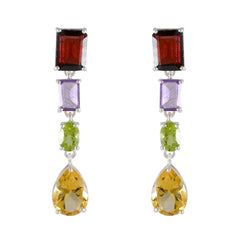 Pilar multicolor Slim quarter Stud Earring Multi multicolor Stud