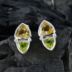 Anna multicolor Slim Toi et Moi Stud Earring