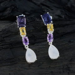 Rebeca multicolor Slim quarter Stud Earring