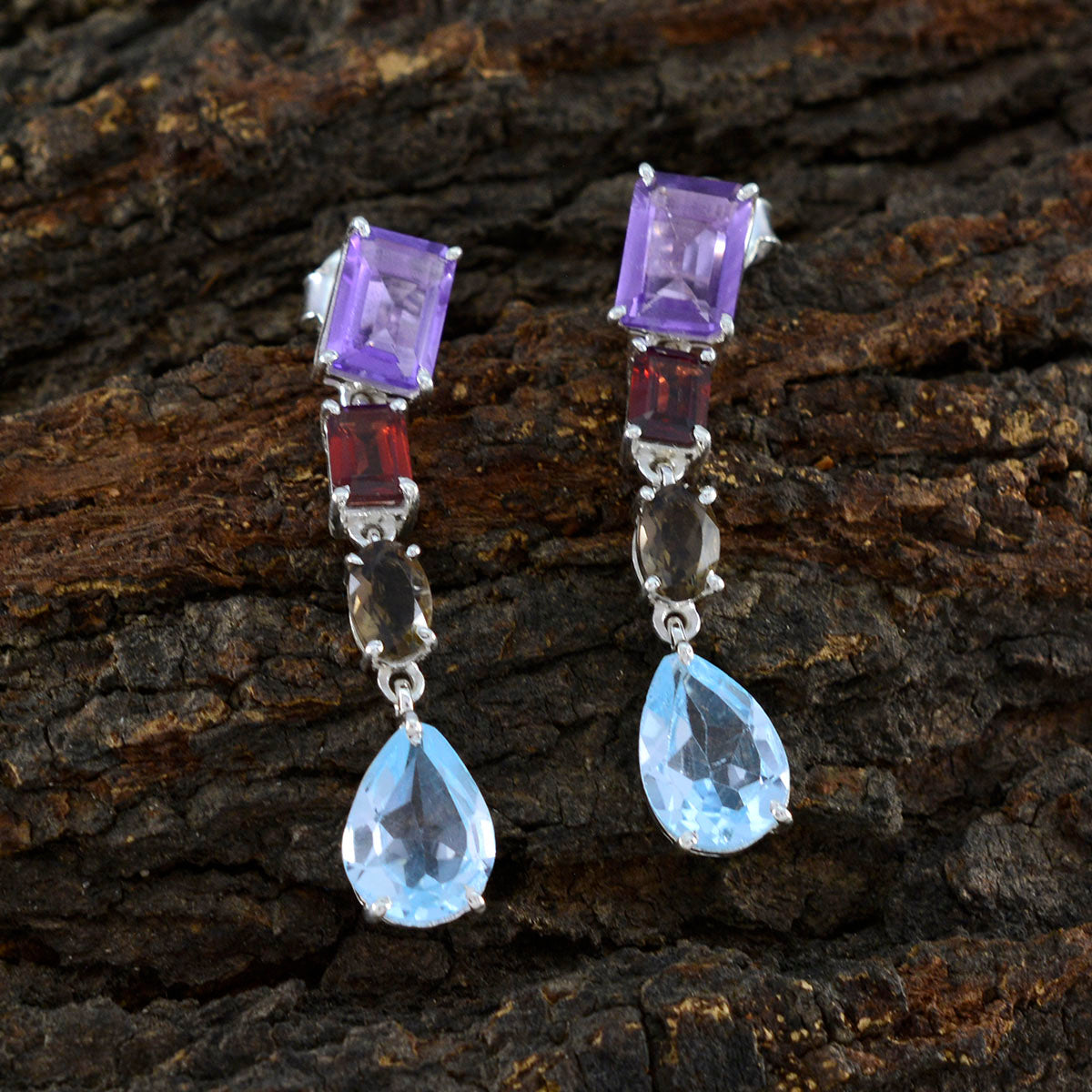 Lourdes multicolor Slim quarter Stud Earring
