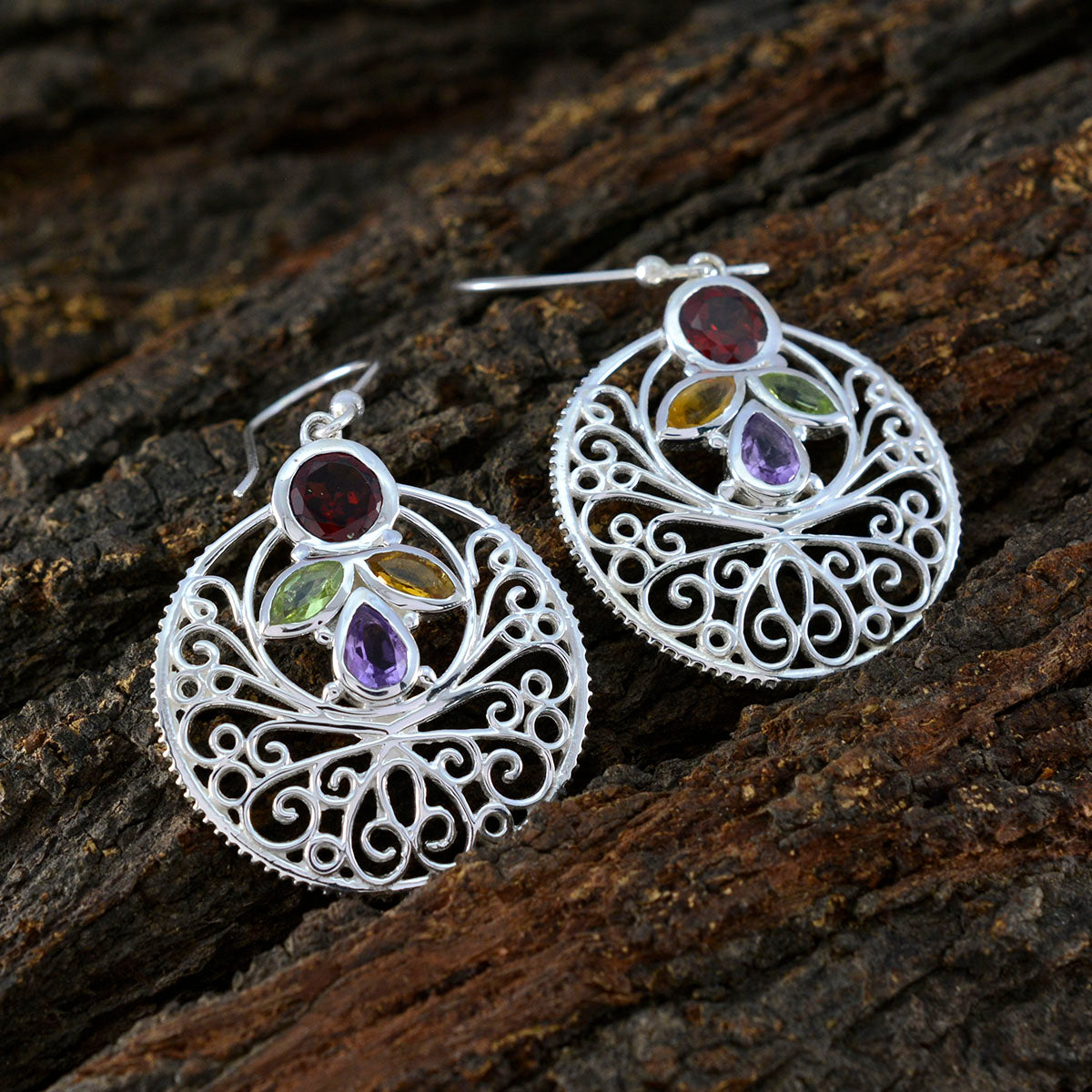 Katarina multicolor Edgy quarter Dangle Earring