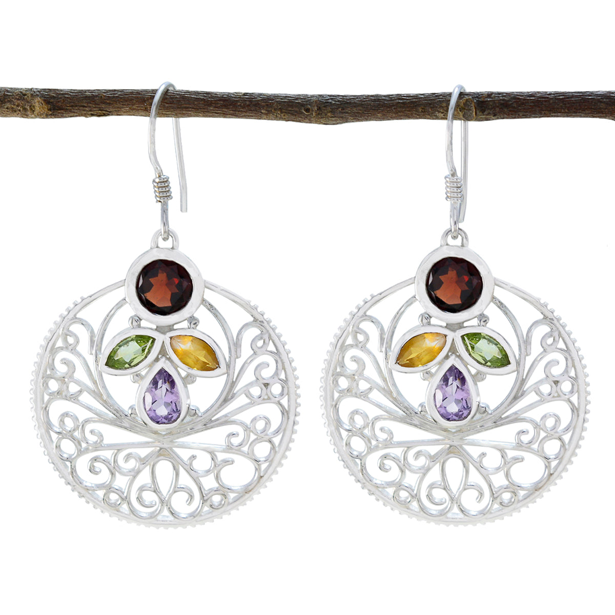 Katarina multicolor Edgy quarter Dangle Earring Multi multicolor Dangle