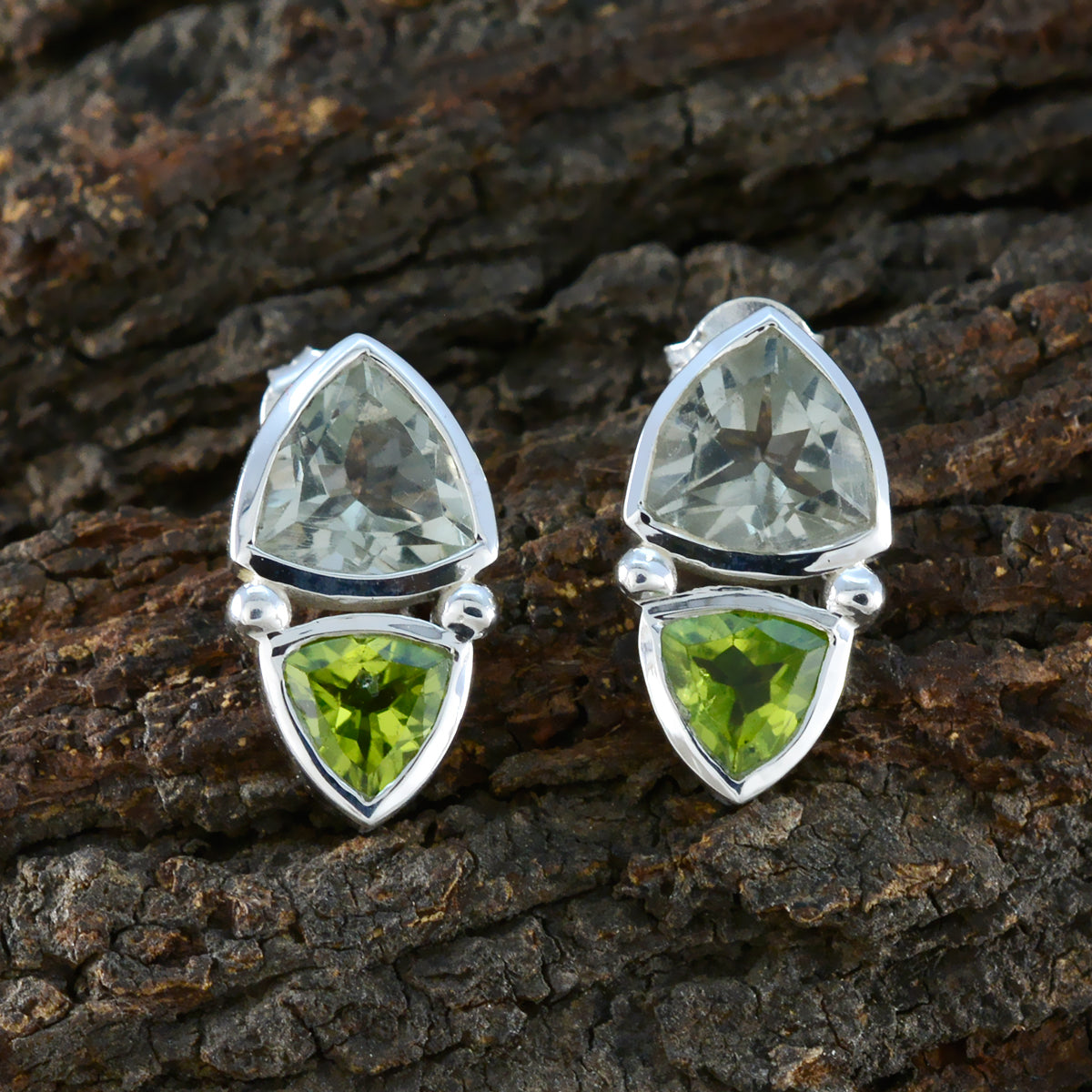 Bella multicolor Slim Toi et Moi Stud Earring