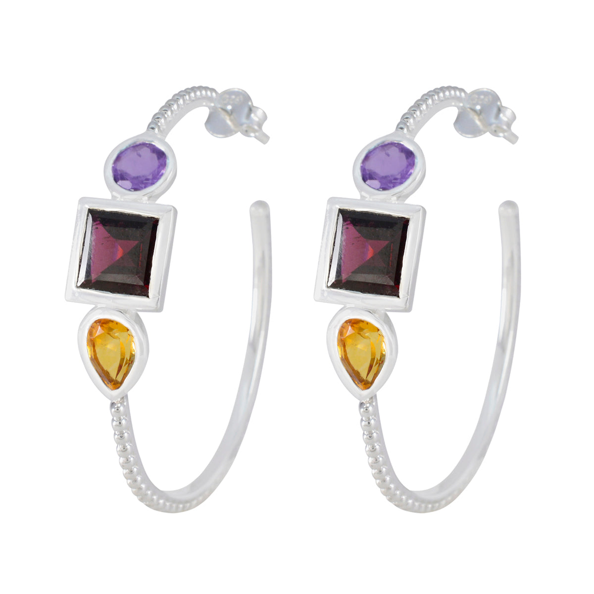 Jia multicolor Mid weight Trilogy Stud Earring Multi multicolor Stud