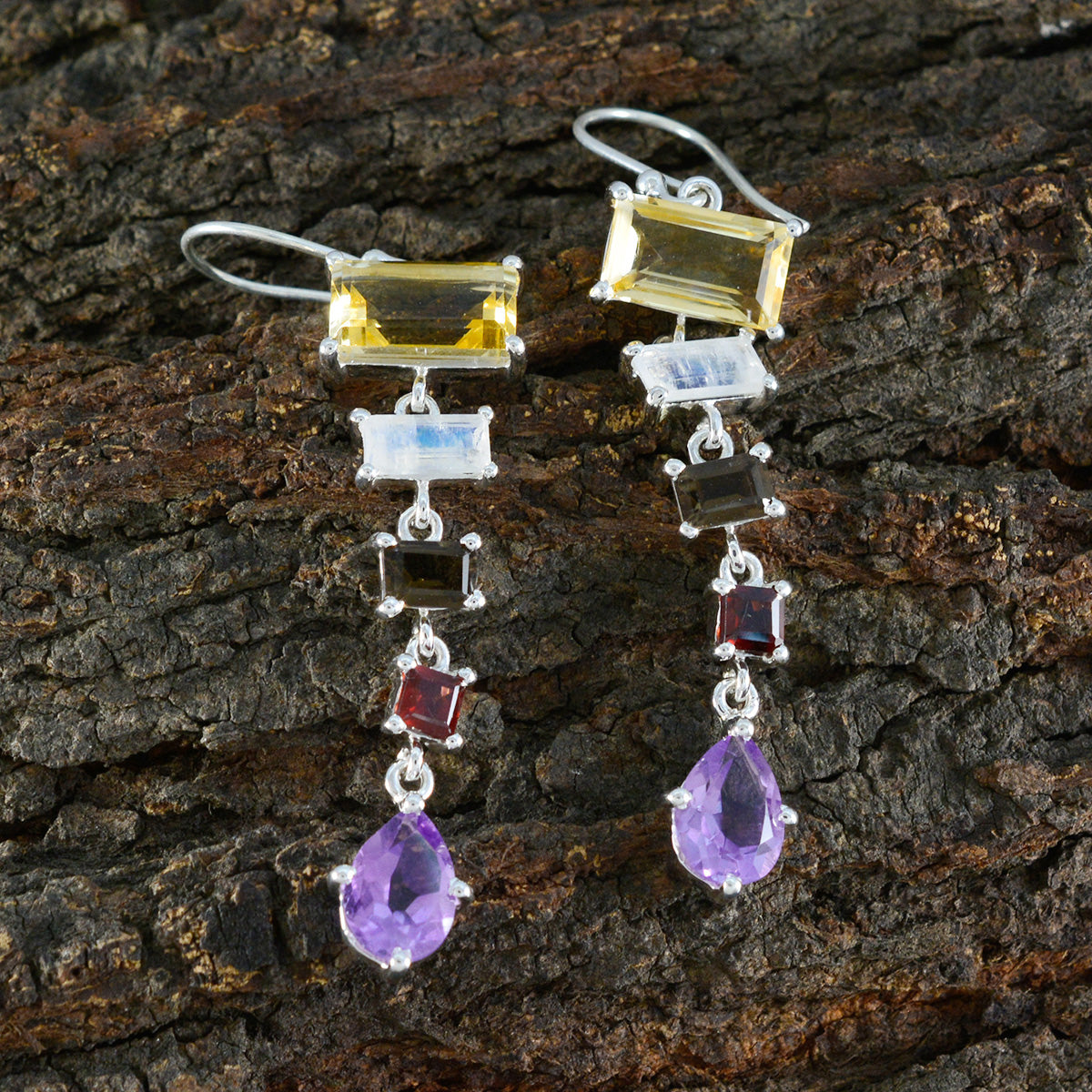 Sofia multicolor Edgy Penta Dangle Earring