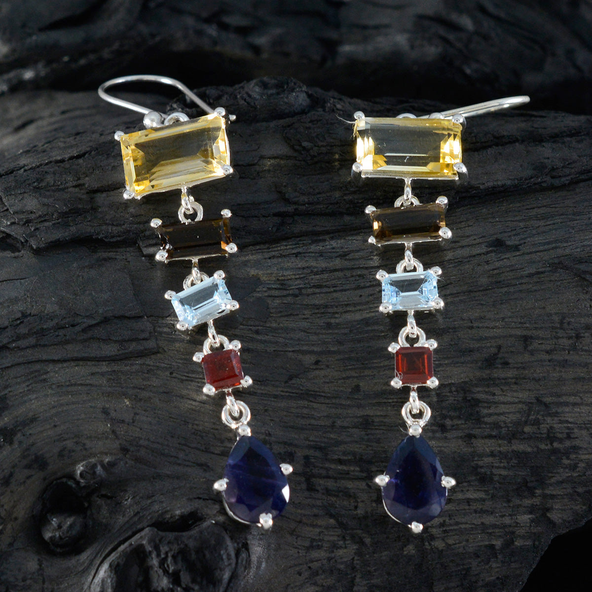 Sophia multicolor Edgy Penta Dangle Earring