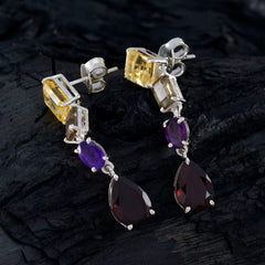 Lucia multicolor Slim quarter Stud Earring
