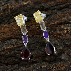 Lucia multicolor Slim quarter Stud Earring