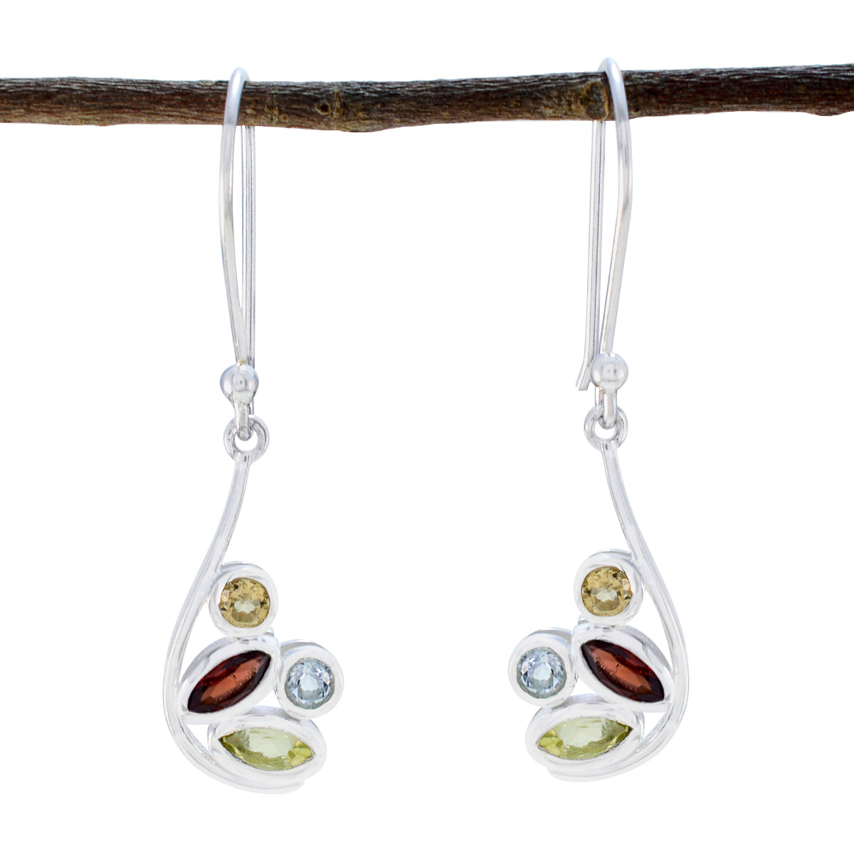 Aaliyah multicolor Dainty quarter Dangle Earring Multi multicolor Dangle