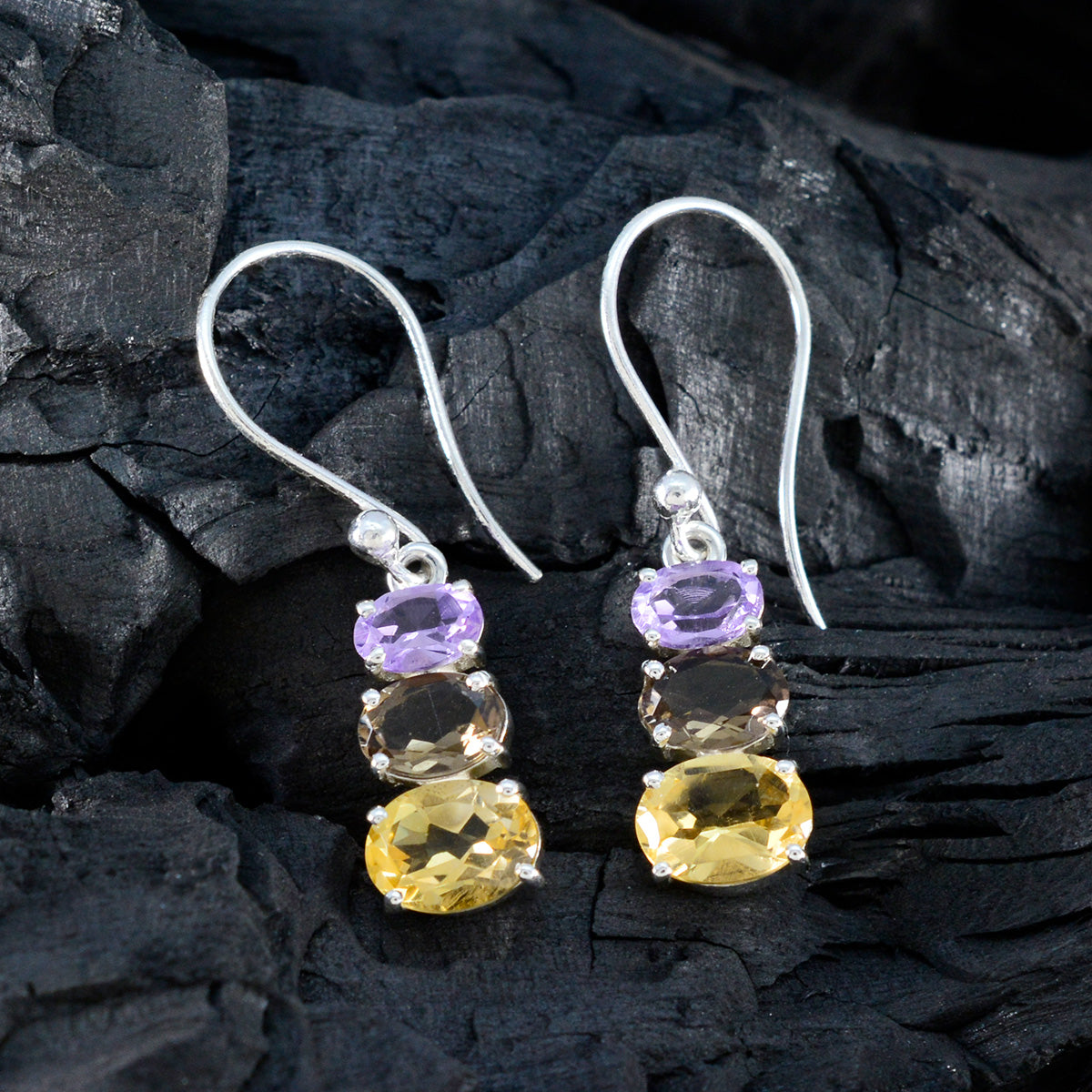 Violet multicolor Dainty multiple Dangle Earring