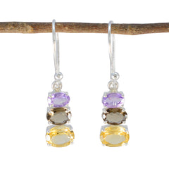 Violet multicolor Dainty multiple Dangle Earring Multi multicolor Dangle