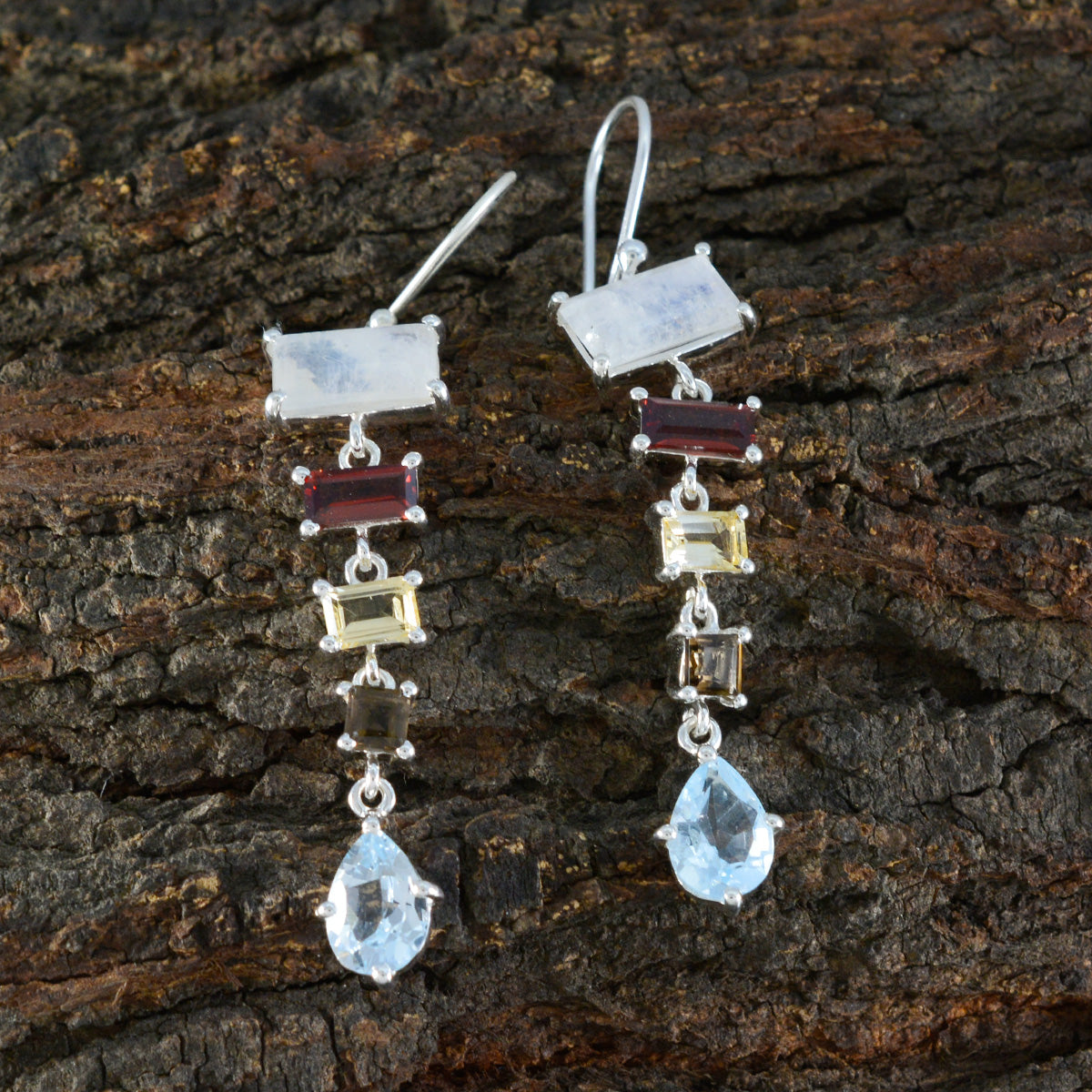Yasmin multicolor Edgy Penta Dangle Earring