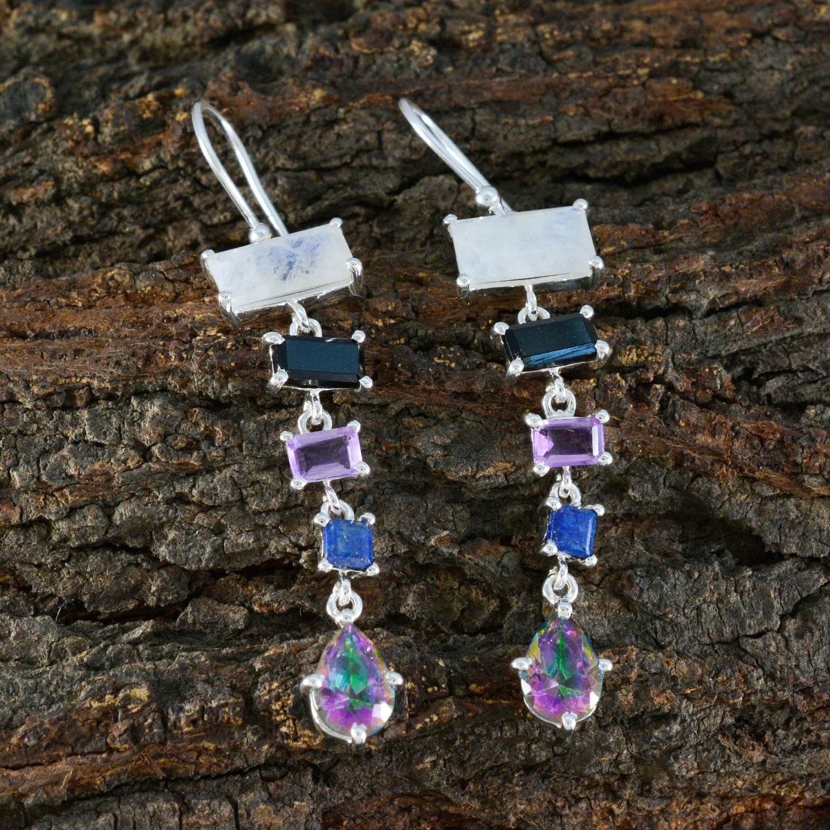 Yasmine multicolor Edgy Penta Dangle Earring