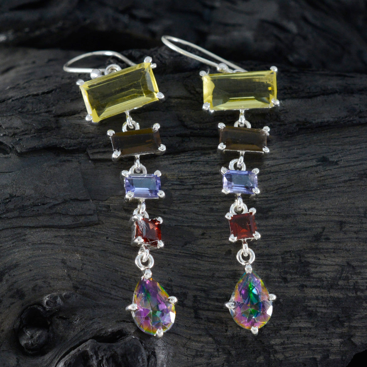 Zoey multicolor Edgy Penta Dangle Earring